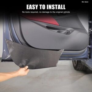 BMW 5シリーズ G60 2024 + ソフトカーボン のフロントドアアンチキックパネル ステッカー インテリア アクセサリー カスタムパーツ アクセ