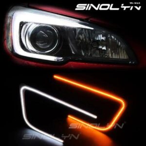 スバル エンジェルアイズ DRL ウインカー WRX STI ヘッドライト ランニングライト ライト 白黄色回路基板カーアクセサリー カスタムパ