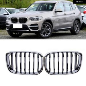 BMW X3 X4 G01 G02 G08 クロームフロントグリル バンパー キドニーグリル 2018-2021 レーシンググリル シングルスラットグリル カスタムパ