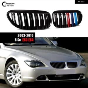 BMW E63 フロントキドニーグリル クーペ E64 コンバーチブル 2003-2010 交換バンパー レーシンググリル ABS グロスブラック M カラー カス