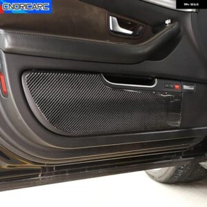 アウディ 車 A8 2004-2012 フロントリアドアアンチキックパネル カバー デカールカーボンステッカー トリム 装飾インテリア アクセサリー