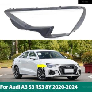 アウディ フロントヘッドライト レンズカバー A3 S3 RS3 8Y 2020-24 ガラス オートシェルヘッドランプ ランプ シェードクリア カスタムパー