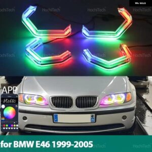 BMW 3シリーズ E46 セダン 1999-2005 ダイナミック カースタイリングマルチカラーアプリコントロール LED リング M4 スタイルウインカーライ