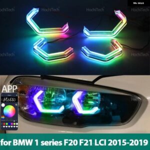 BMW 1シリーズ F20 F21 LCI 2015-2019 RGB カラフルなダイナミック ライト エンジェルアイズ リング LED APP 制御 DRL ウインカーライト カ