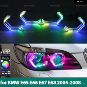 BMW 7シリーズ E65 E66 E67 E68 アルピナ B7 2001-2008 RGB マルチカラーライト リング APP 制御点滅 DRL LED エンジェルアイキット カスタ