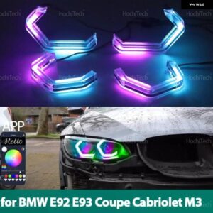 BMW E92 E93 クーペ コンバーチブル カブリオ M3 2006-2013 ダイナミック M4 スタイル RGB ライト リング アプリ制御 DRL LED エンジェルア