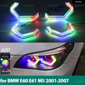 BMW 5シリーズ E60 E61 2001-2007 RGB マルチカラー M4 スタイルライト リング APP 制御ウインカー点滅 DRL LED エンジェルアイキット カス