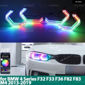 BMW 4シリーズ F32 F33 F36 F82 F83 M4 2013-2019 ダイナミック RGB ライト リング アプリ制御 DRL LED エンジェルアイキット ウインカー付