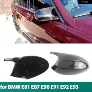 BMW 2X カーボン M ルックブラックバックミラー サイドミラー カバー キャップ E90 E91 E92 E93 E81 E87 E82 E88 3 1シリーズ カスタムパー