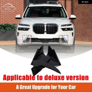 BMW X7 G07 2023-2024 ABS グロスブラックフロントバンパー ノーズ孔ガードモールディングカバー トリム 外装 アクセサリー カスタムパーツ