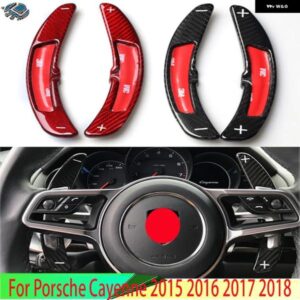 ポルシェ カーボンカーアクセサリーステアリングホイール シフトパドルエクステンション カイエン 2015-18 カスタムパーツ アクセサリー 交