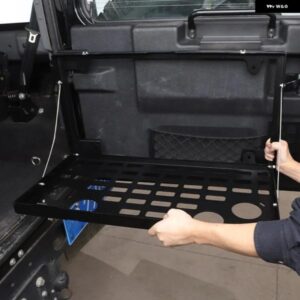 ランドローバー 合金黒オフロードツーリング車テールゲートテーブルバックドア折りたたみ ディフェンダー 2004-22 カーアクセサリー カスタ