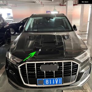 アウディ Q7 SQ7 RSQ7 S-LINE SUV 2006-2024 ABS ブラック フロント エンジン カバー フード ACCESORIOS パラ オート 3ピース/セット カス