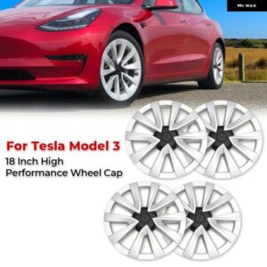 テスラ 4個 18インチ ホイール キャップ モデル 3 2021-2024 2023 ホイール カバー パフォーマンス交換自動車ホイール ハブフ