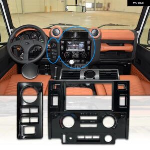 ランドローバー カースタイリング チューニング インテリア パーツ ダブルディンフェイシアキット ディフェンダー グロッシーブラック マッ