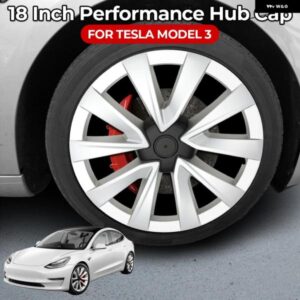 テスラ 4個 ハブキャップ 18インチ パフォーマンスホイール キャップ 自動車 REPLACEMEN ハブキャップ フルリムカバー モデル 3