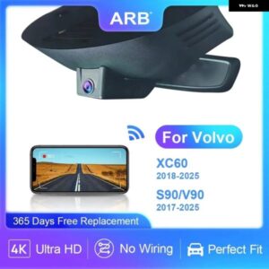 ボルボ ダッシュカム XC60 2018-2025 S90 V90 2017-2024 ARB 車 DVR 4K 2160P APP による WIFI 接続制御 カスタムパーツ アクセサリー 交換