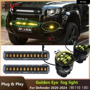 ランドローバー ゴールデンアイフォグライト ディフェンダー 2020-2023 90 110 130 フロントバンパー スポットライト LED フラッシュランプ