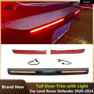 ランドローバー リアバンパー カバー ガードトランクドアシルプレート延長 LED ブレーキ ターニングライト ディフェンダー 2020-2024 カス