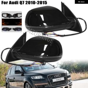 アウディ サイドミラー Q7 4L2010-2016 2017 LED バックミラー ウィンカーライト インジケータ加熱ガラス カバー レンズミラー アセンブリ