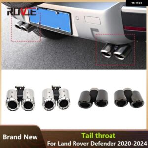 ランドローバー ステンレス エキゾーストテールスロートマフラー 4 アウトテールパイプ ディフェンダー 90 110 2020-23 カスタムパーツ ア