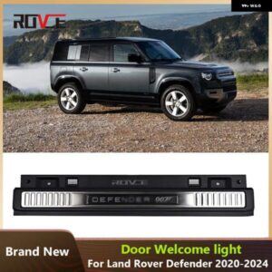 ランドローバー LED ドアドアシルスカッフプレートウェルカムドアプロテクタードアシルペダル ディフェンダー 2020-2024 カースタイリングア