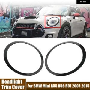 BMW カー フロント ヘッドライト トリムカバー 装飾フレーム ミニ R55 R56 R57 2007-2015 #51137149905 #51137149906
