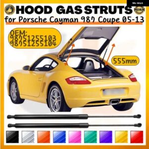 ポルシェ 数量 2 トランクストラット ケイマン 987 クーペ 2005-2013 555MM 98751255103 リアカバー 蓋リフトサポー