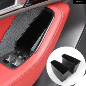 ジャガー 2ピース ドア ハンドル 収納 ボックス 電話ホルダーパレットポケット F-TYPE 2013-2024 ABS ブラックオートインテリ