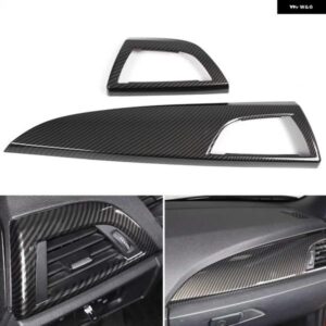 BMW 1 2シリーズ F20 F21 F22 F23 2012-2017 2個 ダッシュボード パネル 助手席側エアアウトレットベント カバー ABS カーボンテクスチャトリム