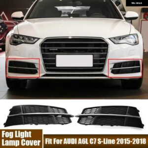 アウディ ペアのライトカバー フロントバンパー フォグランプ シェル A6 C7 A6L S ライン 2015-2018 カー 4G0807681AN 4G0807682AN