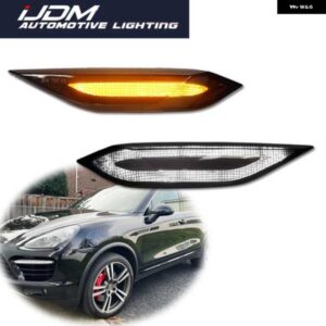 ポルシェ 2個 アンバー/ホワイト スイッチ バック LED サイド マーカー ウィンカーライト /ランニングポジションライト付き カイエン 958
