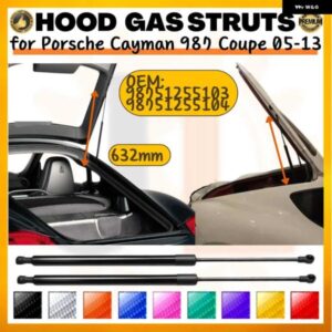 ポルシェ 数量 2 トランクストラット ケイマン 987 クーペ 2005-2013 632MM 98751255103 リアカバー 蓋リフトサポー