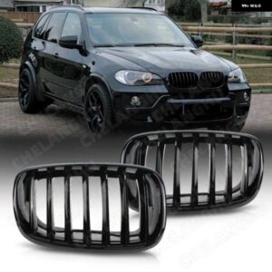 BMW レーシンググリル X5 E70 2006-2013 X6 E72 2008-2013 黒高輝度グリル カー
