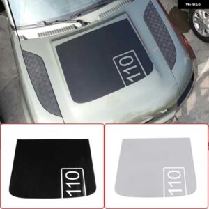ランドローバー ディフェンダー 110 2020 黒カースタイリング フロントエンジン フードプルフラワーフィルムデカールステッカー ビニールグラフィック