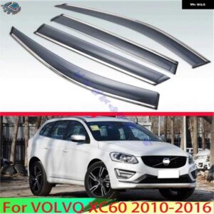ボルボ XC60 2010-2016 プラスチック 外装バイザーベントシェード ウィンドウ サンレインガードディフレクター 4個 2011-15