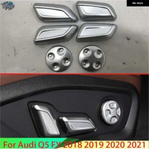 アウディ スタイリング ドアシート 調整ボタン スイッチ マットクローム ステッカー カバー トリム Q5 年度 2018-2021 カー インテリア