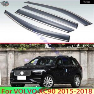 ボルボ XC90 2015-2018 プラスチック 外装バイザーベントシェード ウィンドウ サンレインガードディフレクター 4個 2016 2017