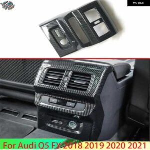 アウディ Q5 年度 2018-21 カーカーボンスタイルメッキ アームレスト ボックス リアエアベントフレームトリムカバー