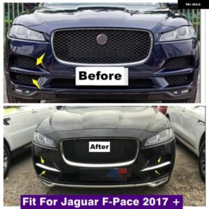 ジャガー フロントヘッドグリル レーシング グリル エアスクープ フォグランプ ライトパネルカバー トリム F ペース 2017 - 2023 外