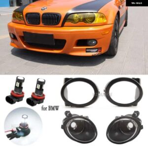 BMW LED フォグライト E46 M3 3シリーズ 2001-2005 フォグランプ E39 M5 1995-2004 フォグランプ カバー グリル ベゼル ヘッドライト