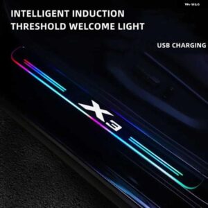 BMW カスタムダイナミック カラフルな LED ウェルカムペダル ドアドアシル経路ライトスカッフプレートペダル 閾値 X3 E83 F25 G01