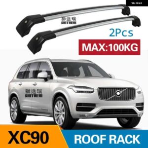 ボルボ 2個 ルーフバー XC90 2014-2022 256 合金サイドバークロスレール ルーフラックキャリアキャリア