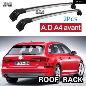 アウディ 2個 ルーフバー - A4 アバント 8W5 B9 2015-2022 合金サイドバークロスレール ルーフラックキャリアキャリア