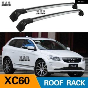 ボルボ 2個 ルーフバー XC60 2008-2023 156 合金サイドバークロスレール ルーフラックキャリアキャリア