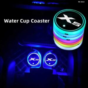 BMW 発光水カップコースターホルダー 7 カラフルな USB 充電 LED ムードライト X5 E53 E70 F15 G05