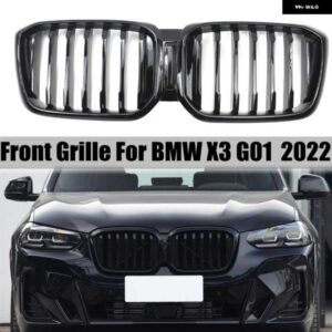 BMW フロントグリル キドニーグリル バンパー レーシング グリル グロスブラック ダブルスラット単線 X3 X4 G01 G02 LCI 2022+