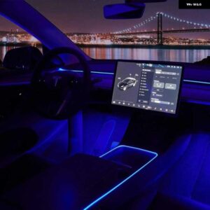 テスラ 2016-2023 モデル 3 Y S 車内ネオンライト APP 制御ダッシュボード LED ストリップライトアンビエントライト 12V