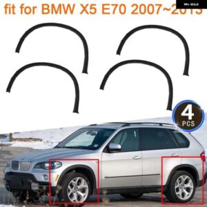 BMW X5 E70 2007 2013 2011 2008 4X サイドホイールアーチフェンダーオートフレアブラック マッドガード ホイールアイブロウトリムパーツ