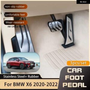 BMW フットペダル X6 G06 2020 2021 2022 ガス燃料ペダル ブレーキ ステンレスノンスリップレストフットペダル カーパーツ